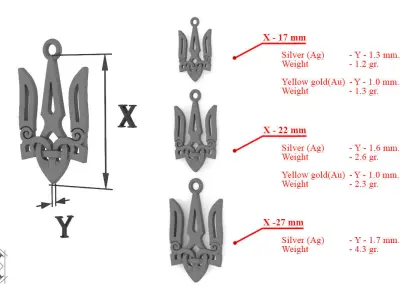 Ukrainian trident 3D print model
