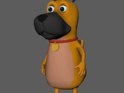 Cartoon Style Dog Model Low-poly 3D model