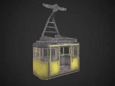 cable car Low-poly 3D model get