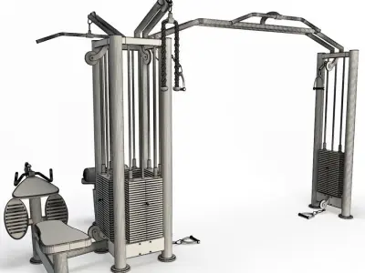 Gym Cable station 3D model