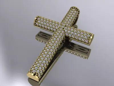 Cross Elegant Brand Jewelry Gold 3D print model