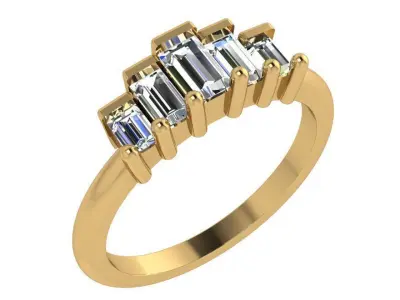 Baguette Diamond Ring 4651 3D print model