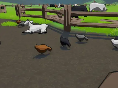 Farm Animals Pack - Stylized Low poly 3D Models Low-poly 3D model