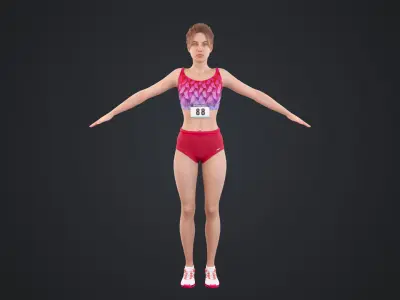 Athlete Runner Low-poly 3D model