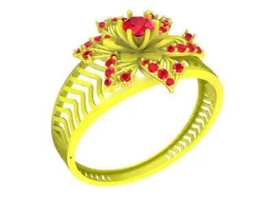 6440 luxury Flower diamond bangle  3D print model