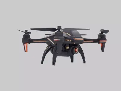 Futuristic Quadcopter Drone Low-poly 3D model