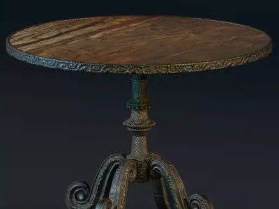 Wooden Coffee tea table Free low-poly 3D model