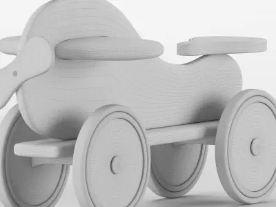 baby car whale blue 3D model