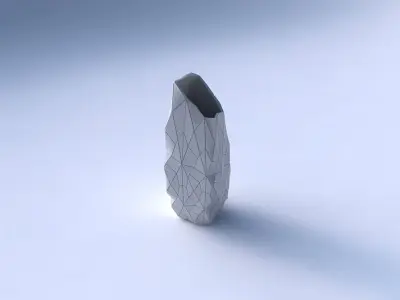 Vase bent rectangle with mosaic plates 3D print model