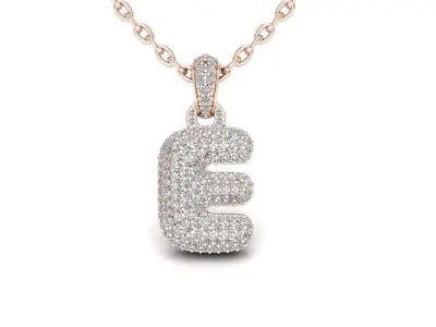 Alphabet Bubble E 3D print model