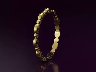 ellipse and sphere band Ring  Free 3D print model