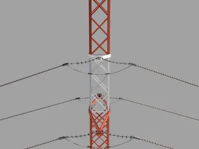 Electricity Pole 29 Low-poly 3D model