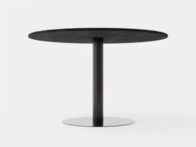 Capri Dining Table 120 Cm Around Marble Gray Black Low-poly 3D model
