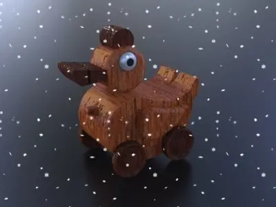 Wooden Duck Toy Free 3D model