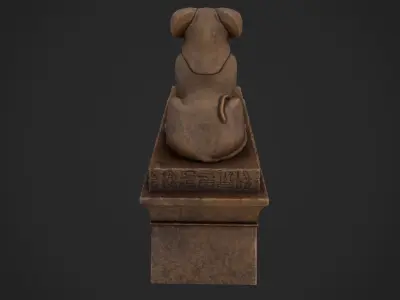 Criosphinx egyptian sphinx statue Low-poly 3D model