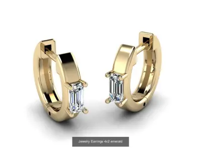 Jewelry Earrings COLLECTION 9 earring whit diferent gems shape 3D Model Pack
