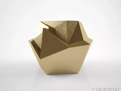 Coup d Etat Kryptonite Brass side table 3D model