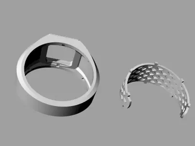 Jewelry Mens Ring Gold 3D print model 4