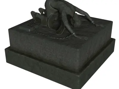 Bound Man Statue Low-poly 3D model