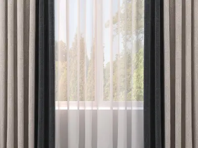 Set 37 Curtains 3D model