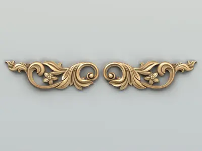 Carved decor horizontal 029 3D model