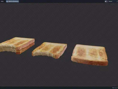 toasts  Free low-poly 3D model