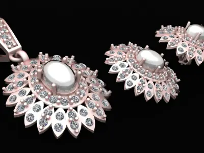 MANKA FLOWER  STYLE  LOCKET SET 3D PRINTABLE MODEL  3D print model