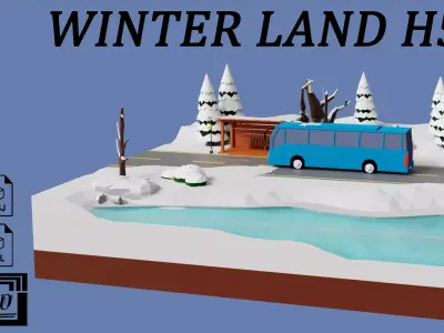 Winter Land H5 Low-poly 3D model