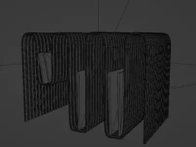 Metallic pedestal with vogue and bazaar magazines  Low-poly 3D model