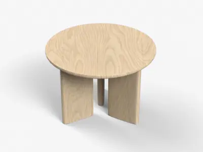 Morro low Table in medium oak Low-poly 3D model