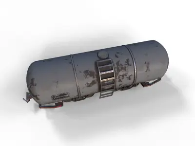 Old Wagon tank Low-poly 3D model