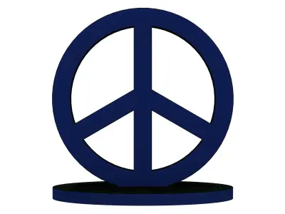 Plastic Peace Symbols Stand 3D print model
