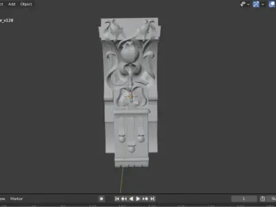 Decorative Bracket carved classic cnc 3d printing 04  3D print model