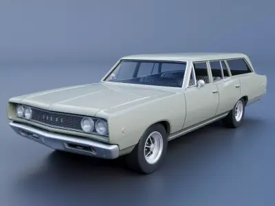 Dodge Coronet Wagon 1968 3D print model