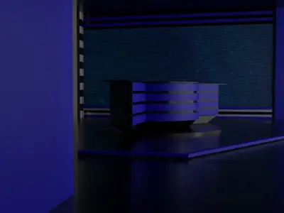Tv Studio Low-poly 3D model