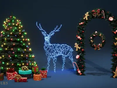 Christmas Pack Props  Low-poly 3D model