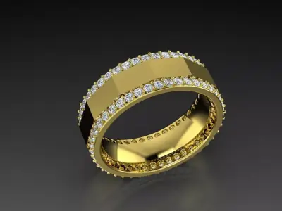 Diamond Jewelry Ring 3D print model 3D print model
