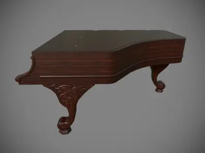 Piano Low Poly victorian grand Low-poly 3D model