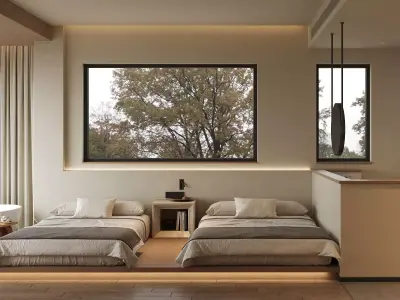  hotel bedroom interior 04 3D model