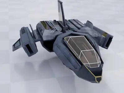 Light Spaceship Free low-poly 3D model