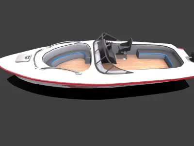 Speedboat Low-poly PBR Low-poly 3D model