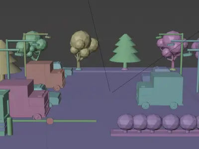 Low-Poly Police Station - Modular Stylized City Pack Low-poly 3D model