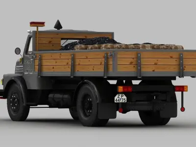 IFA S4000-1 Flatbed Truck Coal 3D model