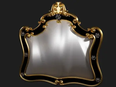 Ornamental Mirror Low-poly 3D model