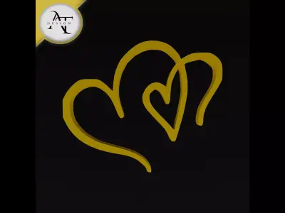 Simple Heart Symbol - 2D Art Free 3D print model 10
