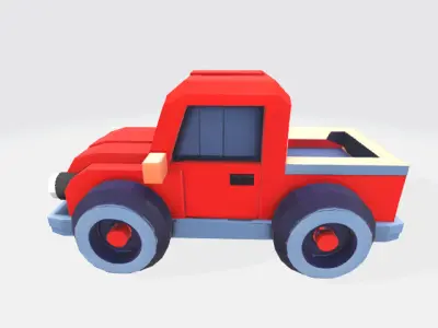 Lowpoly truck  Low-poly 3D model