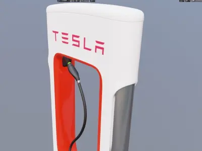 tesla super charger 3D model
