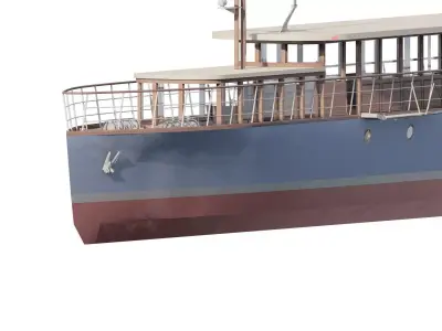 DETAILED VINTAGE YACHT 3D model