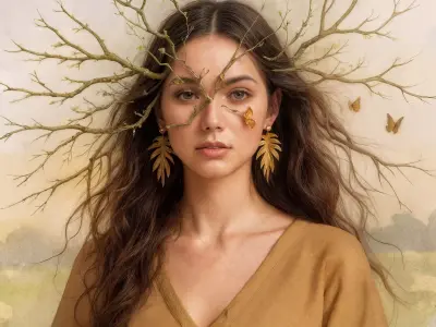 Tropical Palm Leaf Earring 3D print model