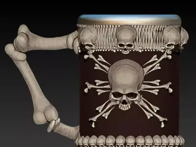 Beer mug for pirates 3d model stl  3D print model